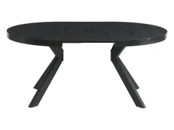 Mesa de jantar extensível 4 a 8 lugares em MDF e aço cor preto - KOMONI