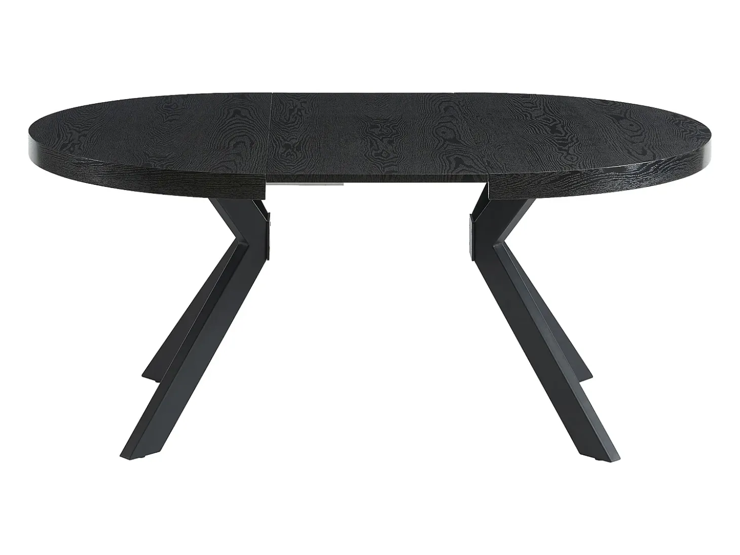Mesa de jantar extensível 4 a 8 lugares em MDF e aço cor preto - KOMONI