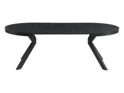 Mesa de jantar extensível 4 a 8 lugares em MDF e aço cor preto - KOMONI