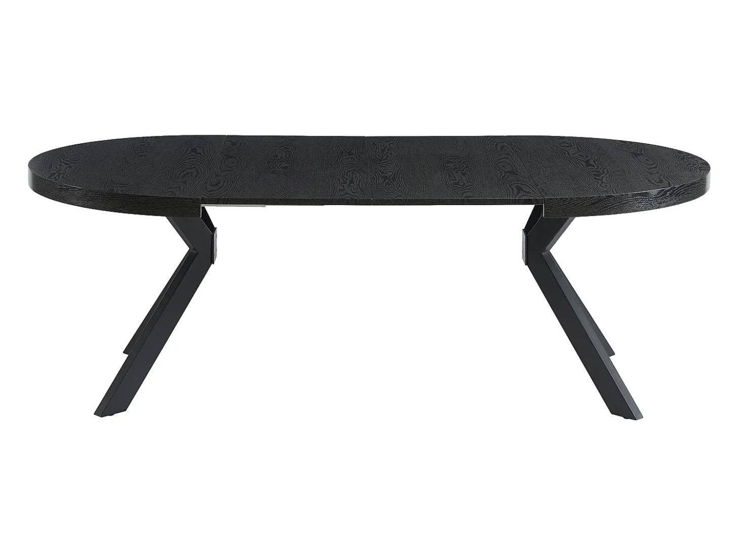 Mesa de jantar extensível 4 a 8 lugares em MDF e aço cor preto - KOMONI