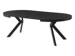 Mesa de jantar extensível 4 a 8 lugares em MDF e aço cor preto - KOMONI