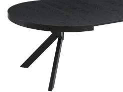 Mesa de jantar extensível 4 a 8 lugares em MDF e aço cor preto - KOMONI