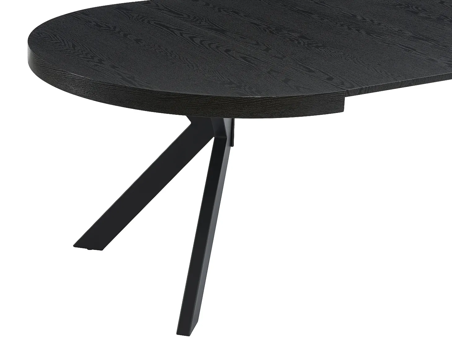 Mesa de jantar extensível 4 a 8 lugares em MDF e aço cor preto - KOMONI