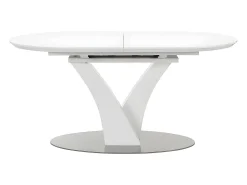 Mesa de jantar extensível - 6 a 8 lugares - MDF e metal - Lacada a branco - TALARA