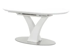Mesa de jantar extensível - 6 a 8 lugares - MDF e metal - Lacada a branco - TALARA