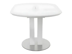 Mesa de jantar extensível - 6 a 8 lugares - MDF e metal - Lacada a branco - TALARA