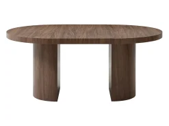 Mesa de jantar extensível para 4 a 12 pessoas em MDF - Castanho natural escuro - SIDRINA