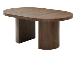 Mesa de jantar extensível para 4 a 12 pessoas em MDF - Castanho natural escuro - SIDRINA