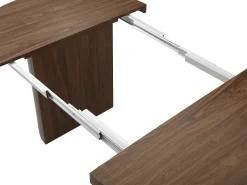 Mesa de jantar extensível para 4 a 12 pessoas em MDF - Castanho natural escuro - SIDRINA