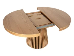 Mesa de jantar extensível para 4 a 6 pessoas com folheado de carvalho - Natural - CARMIZA