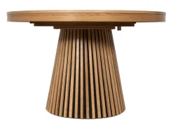 Mesa de jantar extensível para 4 a 6 pessoas com folheado de carvalho - Natural - CARMIZA