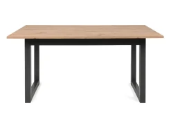 Mesa de jantar extensível industrial para 10 pessoas Kotor em madeira e preto