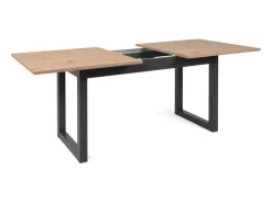 Mesa de jantar extensível industrial para 10 pessoas Kotor em madeira e preto