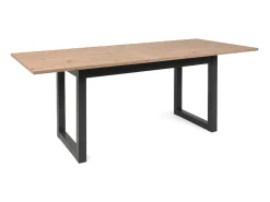 Mesa de jantar extensível industrial para 10 pessoas Kotor em madeira e preto