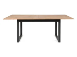 Mesa de jantar extensível industrial para 10 pessoas Kotor em madeira e preto