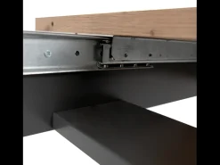 Mesa de jantar extensível industrial para 10 pessoas Kotor em madeira e preto