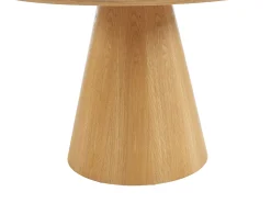 Mesa de jantar para 4 pessoas em cerâmica e folheado - Efeito mármore branco e natural - ANTALIZA