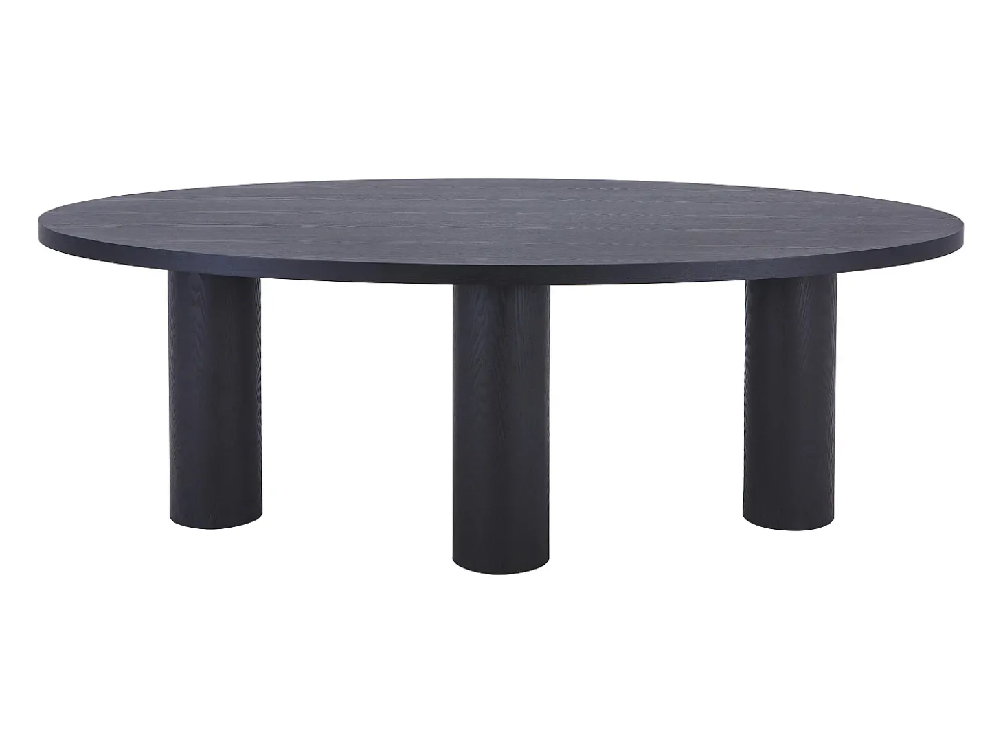 Mesa de jantar para 8 pessoas com folheado de freixo - Preto - FALYN