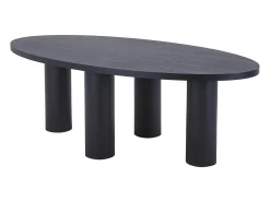 Mesa de jantar para 8 pessoas com folheado de freixo - Preto - FALYN