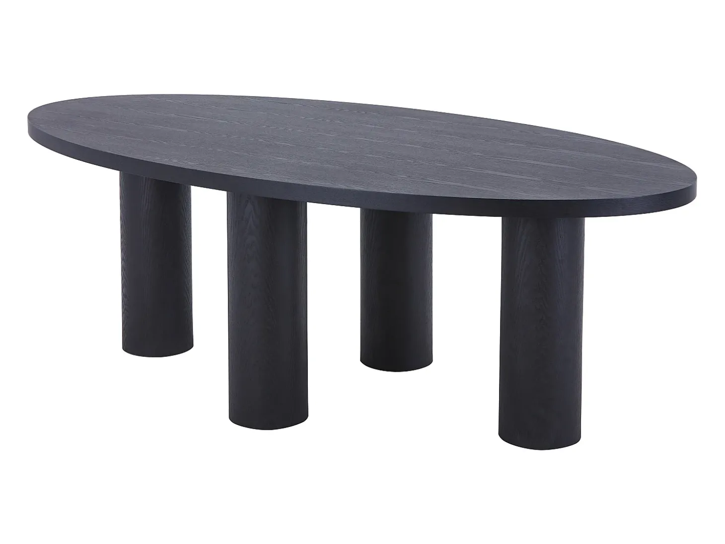 Mesa de jantar para 8 pessoas com folheado de freixo - Preto - FALYN