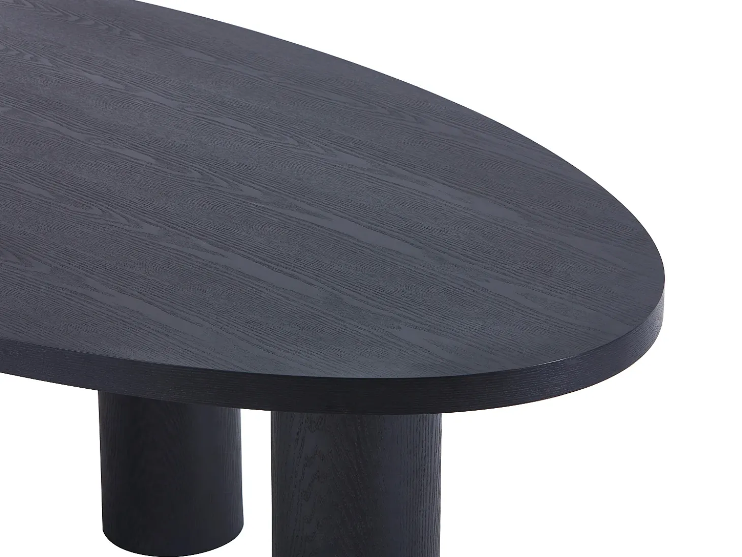 Mesa de jantar para 8 pessoas com folheado de freixo - Preto - FALYN