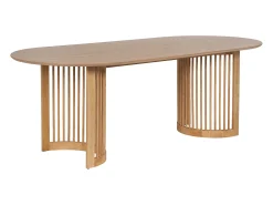 Mesa de jantar para 8 pessoas com folheado de carvalho e madeira de seringueira - Natural - NELIRAM
