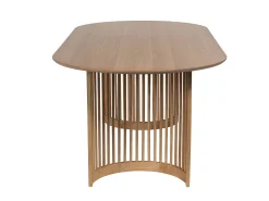 Mesa de jantar para 8 pessoas com folheado de carvalho e madeira de seringueira - Natural - NELIRAM