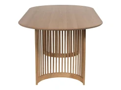 Mesa de jantar para 8 pessoas com folheado de carvalho e madeira de seringueira - Natural - NELIRAM