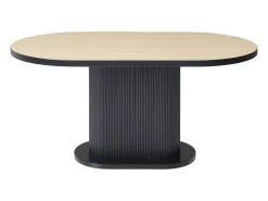 Mesa de jantar para 6 pessoas em MDF - Natural e Preto - CALIENO
