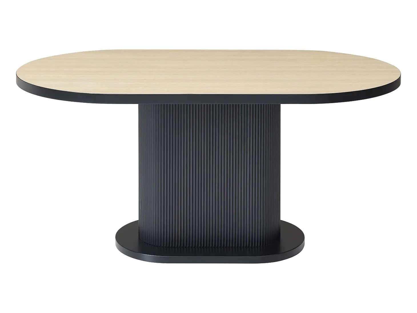 Mesa de jantar para 6 pessoas em MDF - Natural e Preto - CALIENO