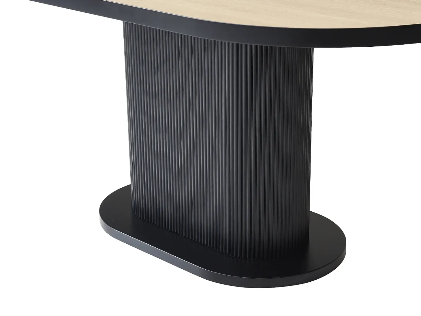 Mesa de jantar para 6 pessoas em MDF - Natural e Preto - CALIENO