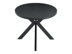 Mesa de jantar para 8 pessoas, folheada a carvalho e metal - Preta - LINIOMA