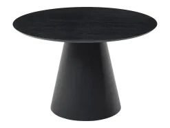 Mesa de jantar redonda 4 lugares folheado carvalho preto - ANTALIZA