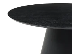 Mesa de jantar redonda 4 lugares folheado carvalho preto - ANTALIZA