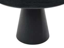 Mesa de jantar redonda 4 lugares folheado carvalho preto - ANTALIZA