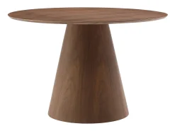 Mesa de jantar redonda 4 lugares em MDF natural escuro ANTALIZA