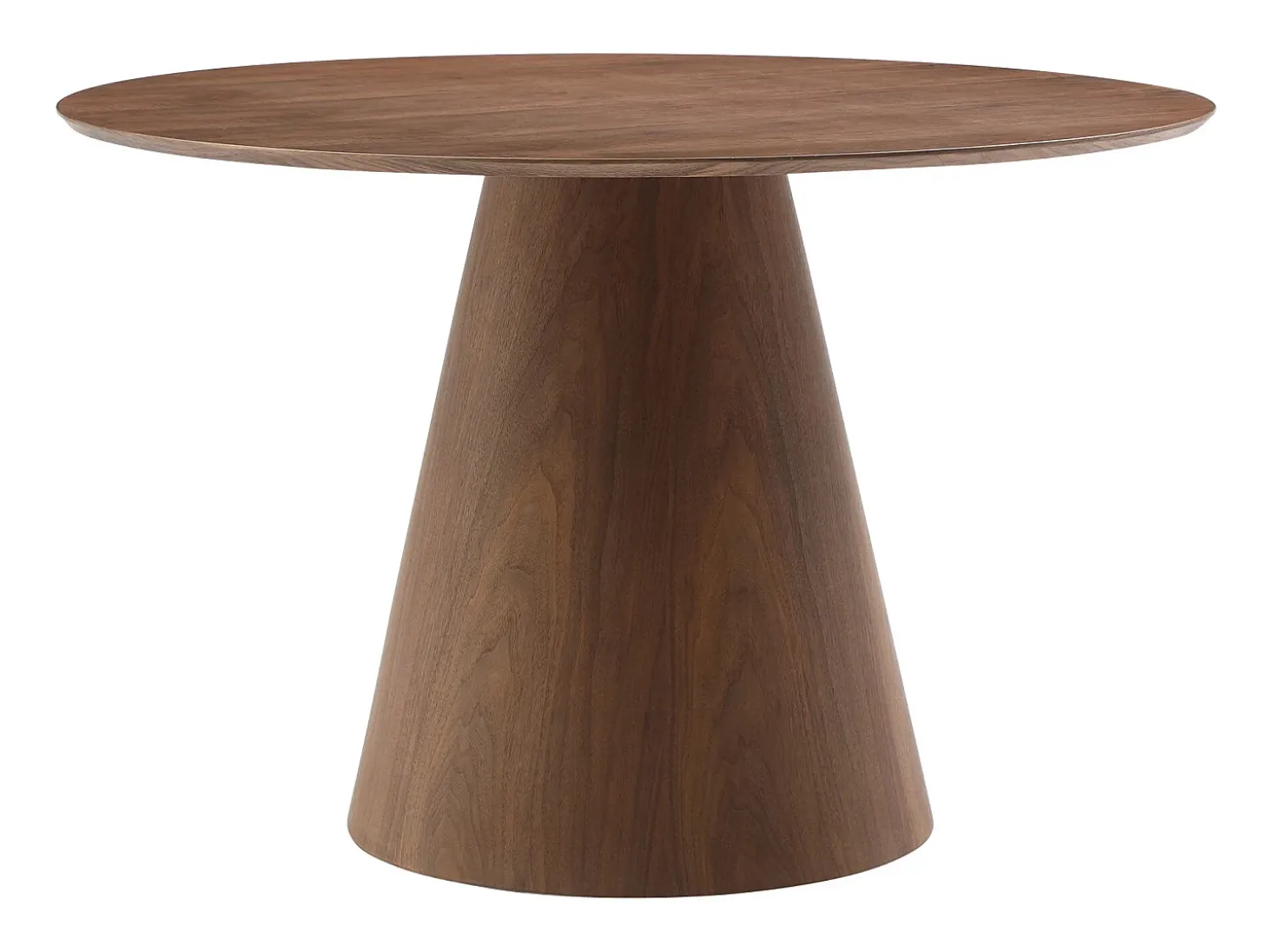 Mesa de jantar redonda 4 lugares em MDF natural escuro ANTALIZA