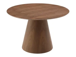 Mesa de jantar redonda 4 lugares em MDF natural escuro ANTALIZA