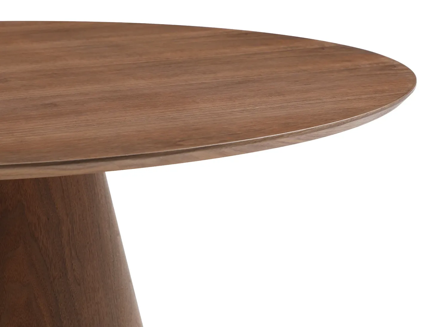 Mesa de jantar redonda 4 lugares em MDF natural escuro ANTALIZA