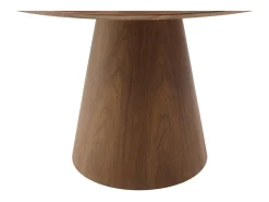 Mesa de jantar redonda 4 lugares em MDF natural escuro ANTALIZA