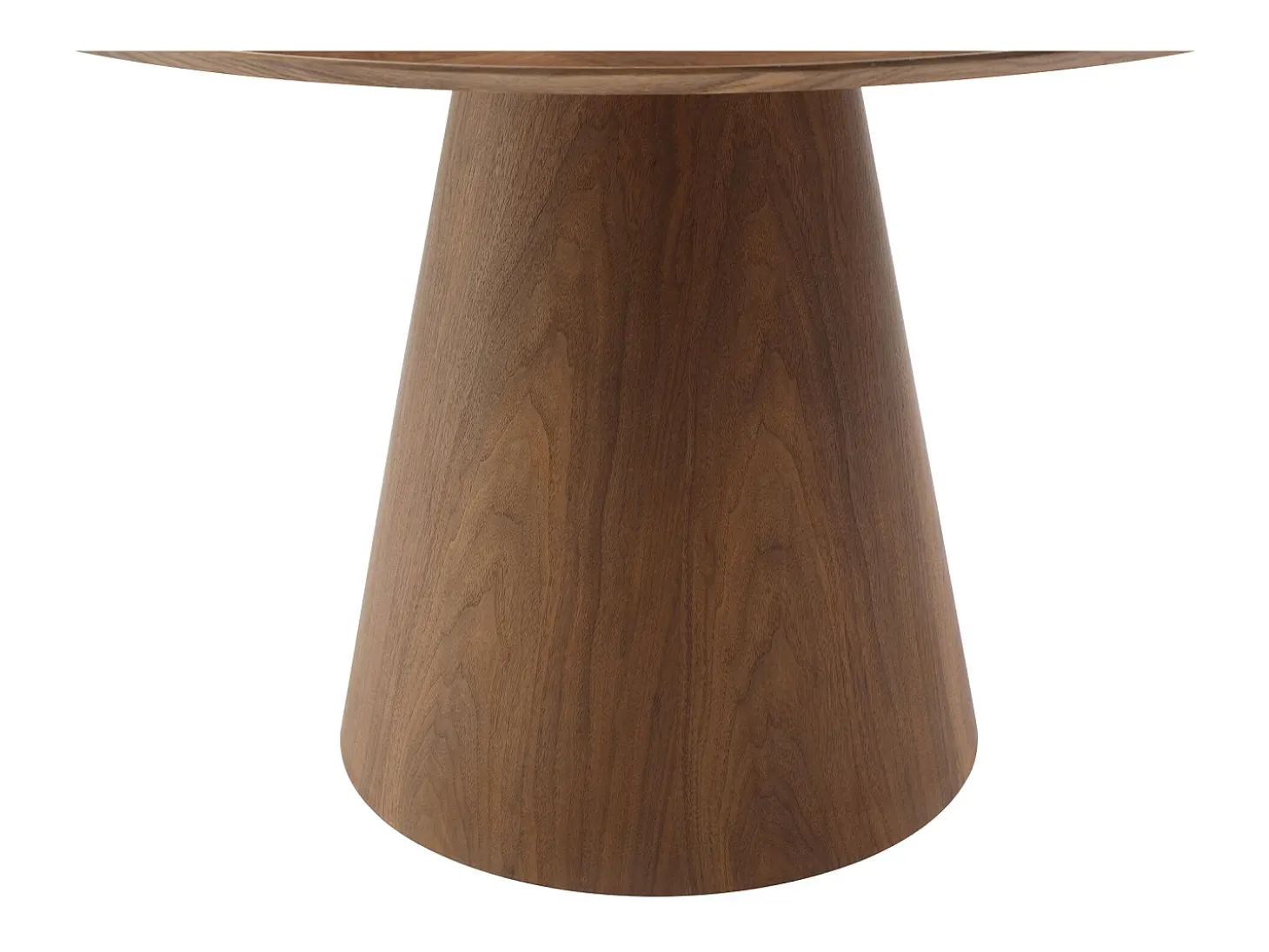 Mesa de jantar redonda 4 lugares em MDF natural escuro ANTALIZA
