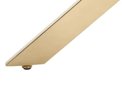 Mesa de jantar redonda 2 pessoas vidro temperado e metal dourado, transparente - COSIMA