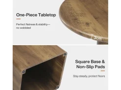 Mesa de jantar redonda de 80 cm para 2-4 pessoas, mesa de jantar pequena de cozinha estilo caseiro com base quadrada