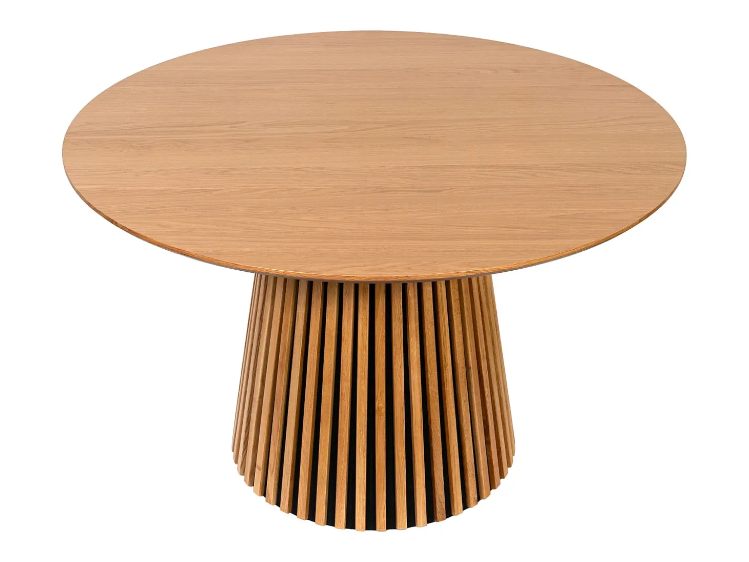 Mesa de jantar redonda para 4 pessoas em carvalho - Natural - CARMIZA
