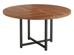 Mesa de jantar redonda para 4-6 pessoas, mesa de cozinha circular de 120 cm, mesas de jantar pequenas modernas