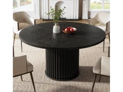 Mesa de jantar redonda para 4-6 pessoas, mesa de cozinha circular moderna de 120 cm