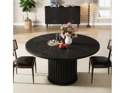 Mesa de jantar redonda para 4-6 pessoas, mesa de cozinha circular moderna de 120 cm