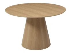 Mesa de jantar redondo 4 lugares folha de carvalho natural claro - ANTALIZA