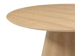Mesa de jantar redondo 4 lugares folha de carvalho natural claro - ANTALIZA