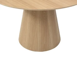 Mesa de jantar redondo 4 lugares folha de carvalho natural claro - ANTALIZA